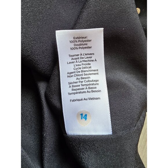 Talbots Petites Black & Silver Polka Dot Blouse With Ruffle Sleeves Size LP - Picture 7 of 9